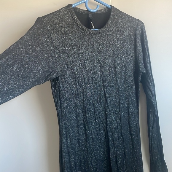 ✅SOLD✅🖤🪩Skims Onxy Shimmer Crew Neck Long Ribbed Long Sleeve Lounge Maxi Dress - Picture 6 of 11